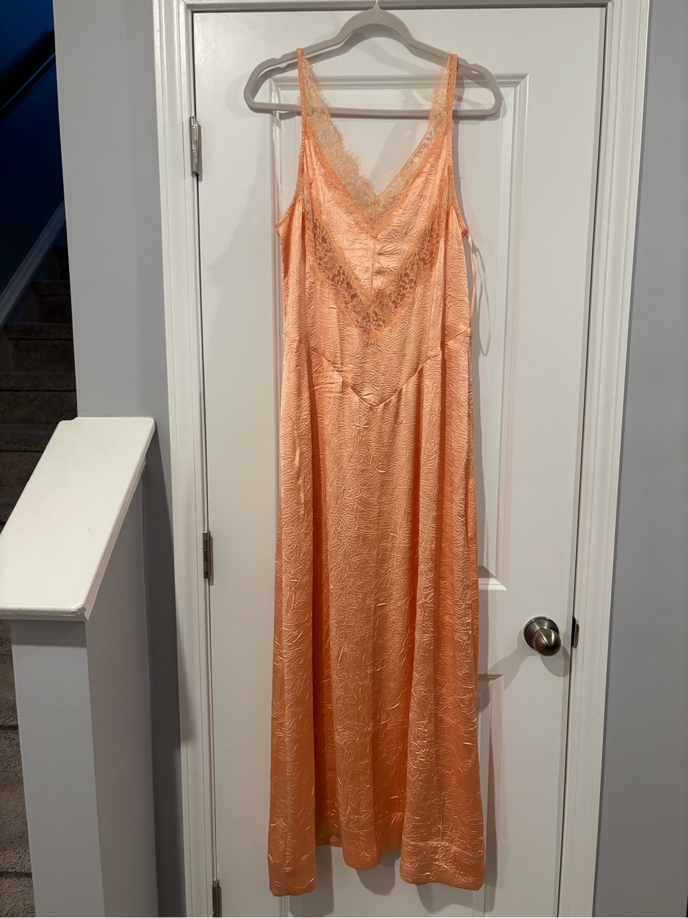 Free People Peach Lace-Trim Slip Maxi Dress - Picture 5 of 6